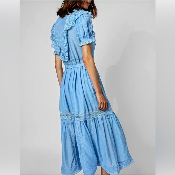 NWT! $748 Zadig & Voltaire Ronelo Tomboy Oxford Light Blue Maxi Dress SZ S - Picture 2 of 14